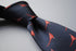 navy tie with pheasant design
