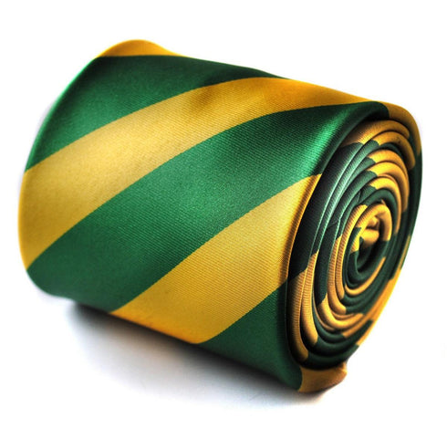 yellow and green barber stripe tie