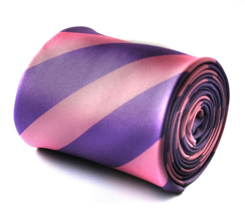 pink and purple barber stripe tie