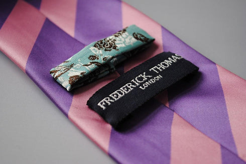 pink and purple barber stripe tie
