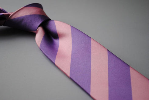 pink and purple barber stripe tie