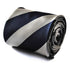 navy and silver barber stripe tie