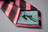 pink, red and black stripe tie