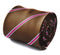 brown, white and pink striped tie