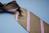 brown, white and pink striped tie