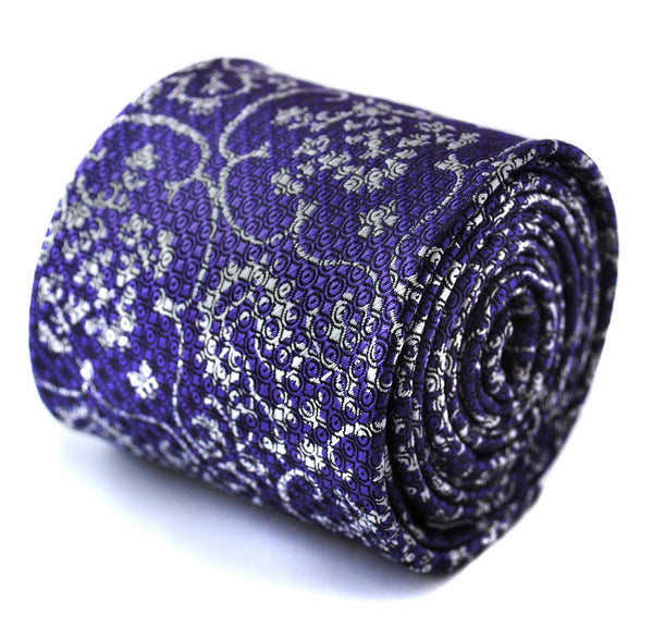 purple damask paisley design tie