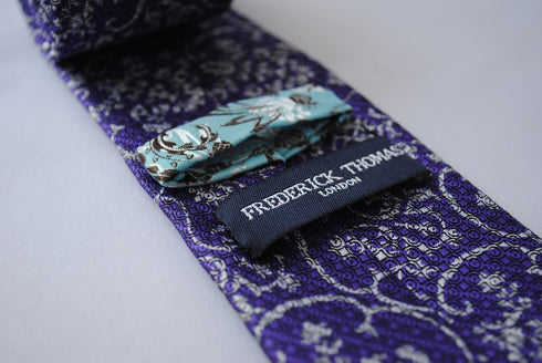 purple damask paisley design tie