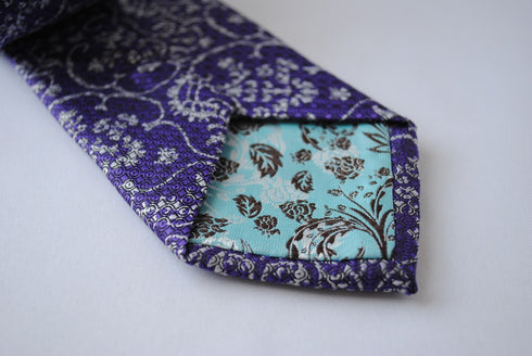 purple damask paisley design tie
