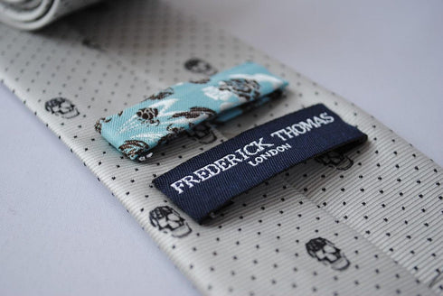 silver grey skulls design tie