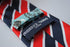navy tie with red and white stripes