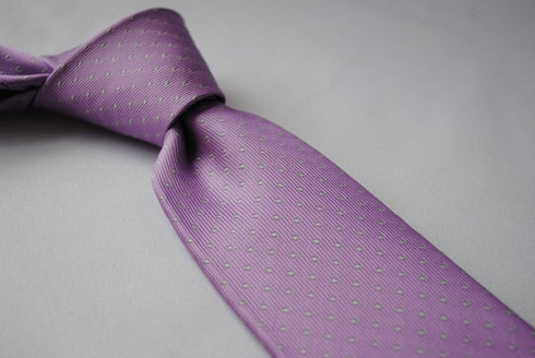 lilac with grey pin spots tie