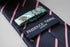 navy blue and light pink club striped tie