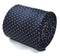 navy tie with small white polka dots