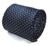 navy tie with small white polka dots