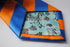 royal blue and orange barber striped tie