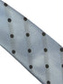 light blue tie with black polka dots