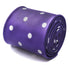 purple tie with white polka dots