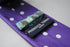 purple tie with white polka dots