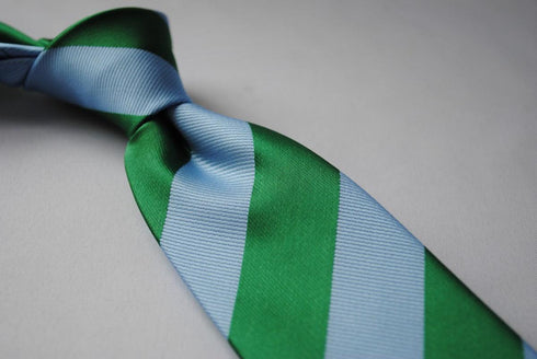 light blue and green barber striped design tie