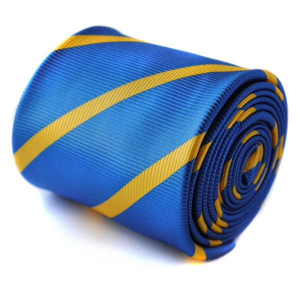 royal blue and yellow striped design tie