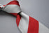 red and white barber striped tie