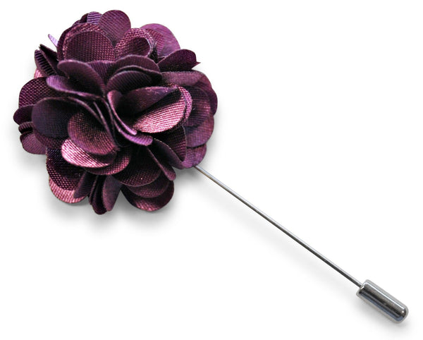 dark purple floral lapel pin