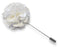 white floral lapel pin