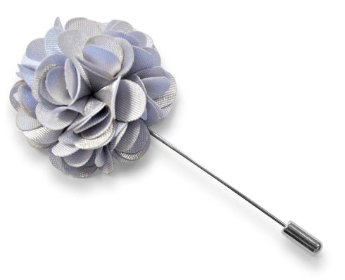 silver floral lapel pin