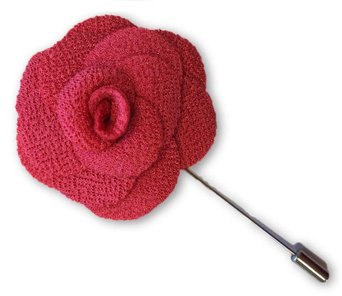 dark rose pink floral lapel pin