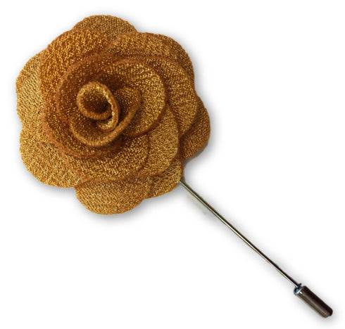 mustard gold floral lapel pin