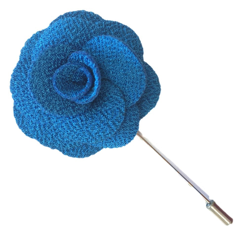 royal blue floral lapel pin
