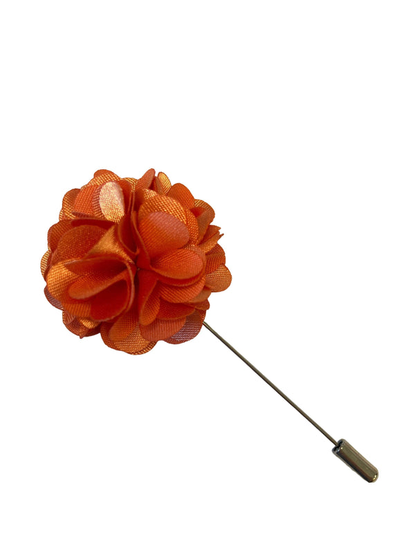 peach light orange floral lapel pin
