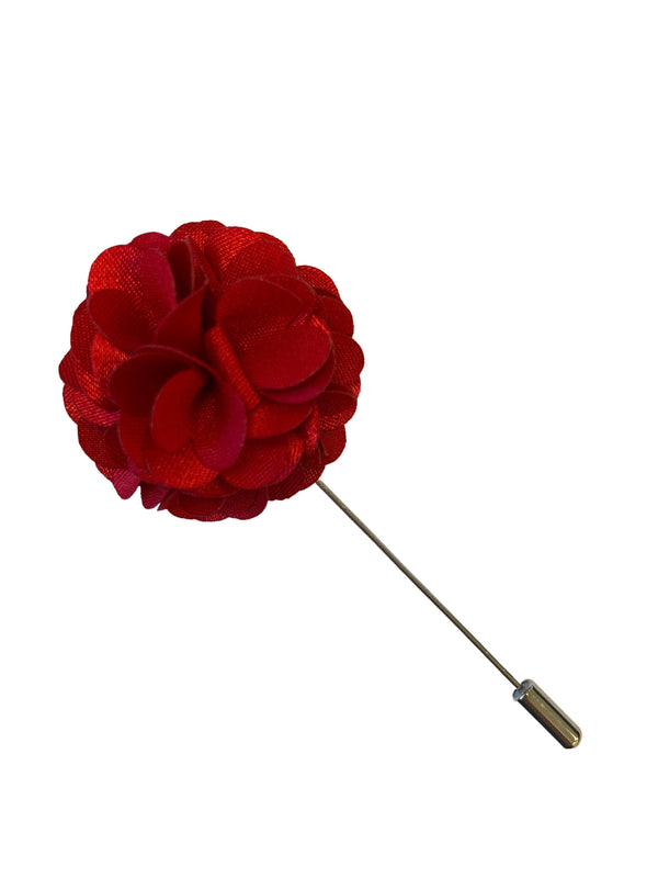 claret red floral lapel pin