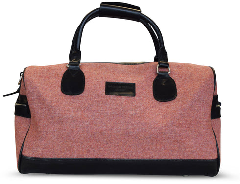 Peach tweed weekend bag and matching wash bag