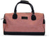 Peach tweed weekend bag and matching wash bag