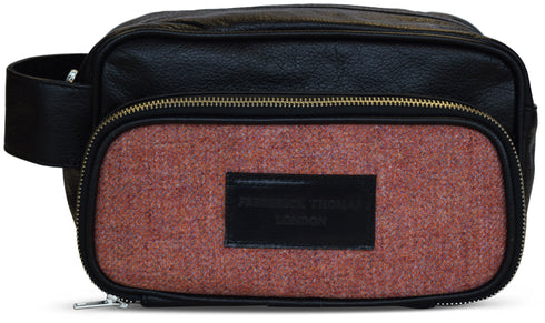 Peach tweed weekend bag and matching wash bag