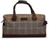 Brown windowpane tweed weekend bag and matching wash bag