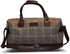 Brown windowpane tweed weekend bag and matching wash bag