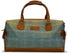 Green windowpane tweed weekend bag and matching wash bag