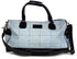 Light blue windowpane tweed weekend bag and matching wash bag