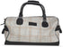 Ivory windowpane tweed weekend bag with matching wash bag
