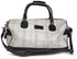 Ivory windowpane tweed weekend bag with matching wash bag