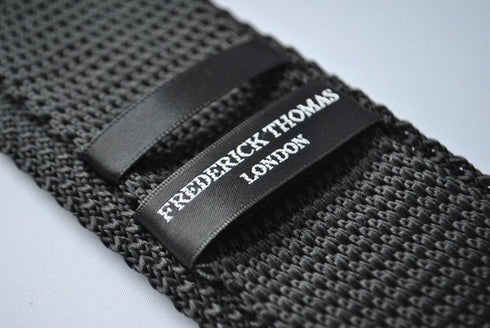 plain black skinny knitted tie