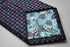navy tie with red and light blue pin spots