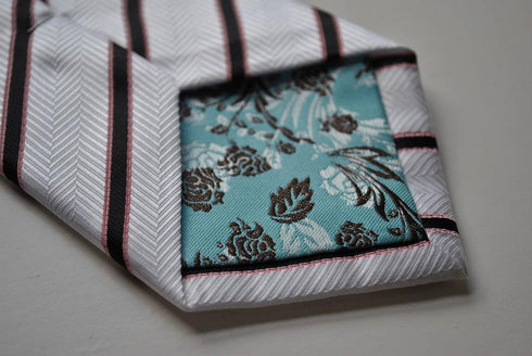 white tie with black club stripes