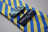 yellow and royal blue striped tie