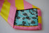 yellow and pink barber striped design tie