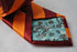 burnt orange and maroon barber striped tie