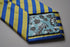yellow and royal blue striped tie