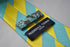 turquoise and yellow barber striped tie
